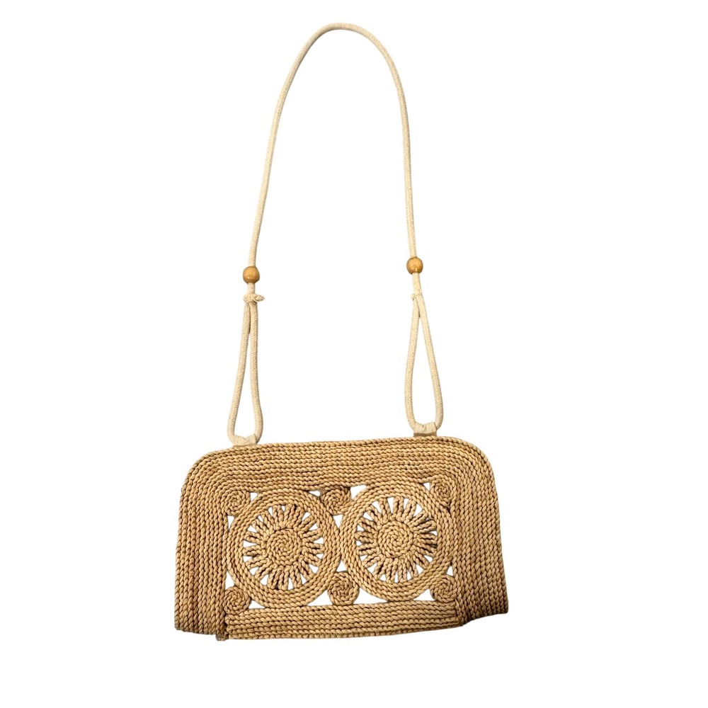 Vintage‎ Wicker Rope Strap Crossbody Bag Casual Boho Festival Vacation Beach